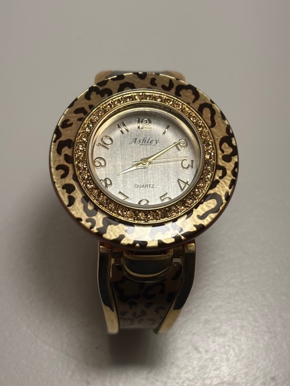 Ashley Leopard Print Bangle Bracelet Watch – Not Working